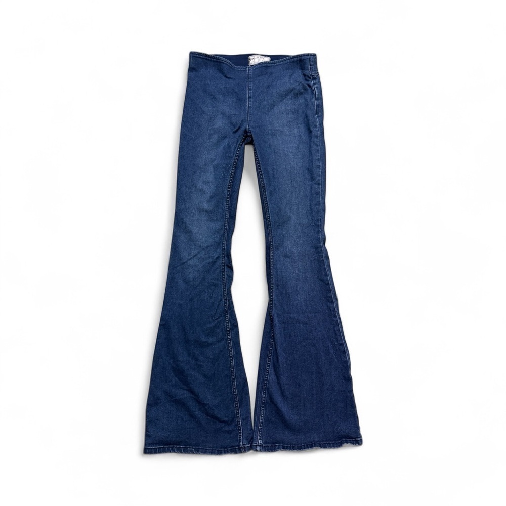 Free People Flare Jeans Women’s 27 Dark Wash High Stretch 70s Boho